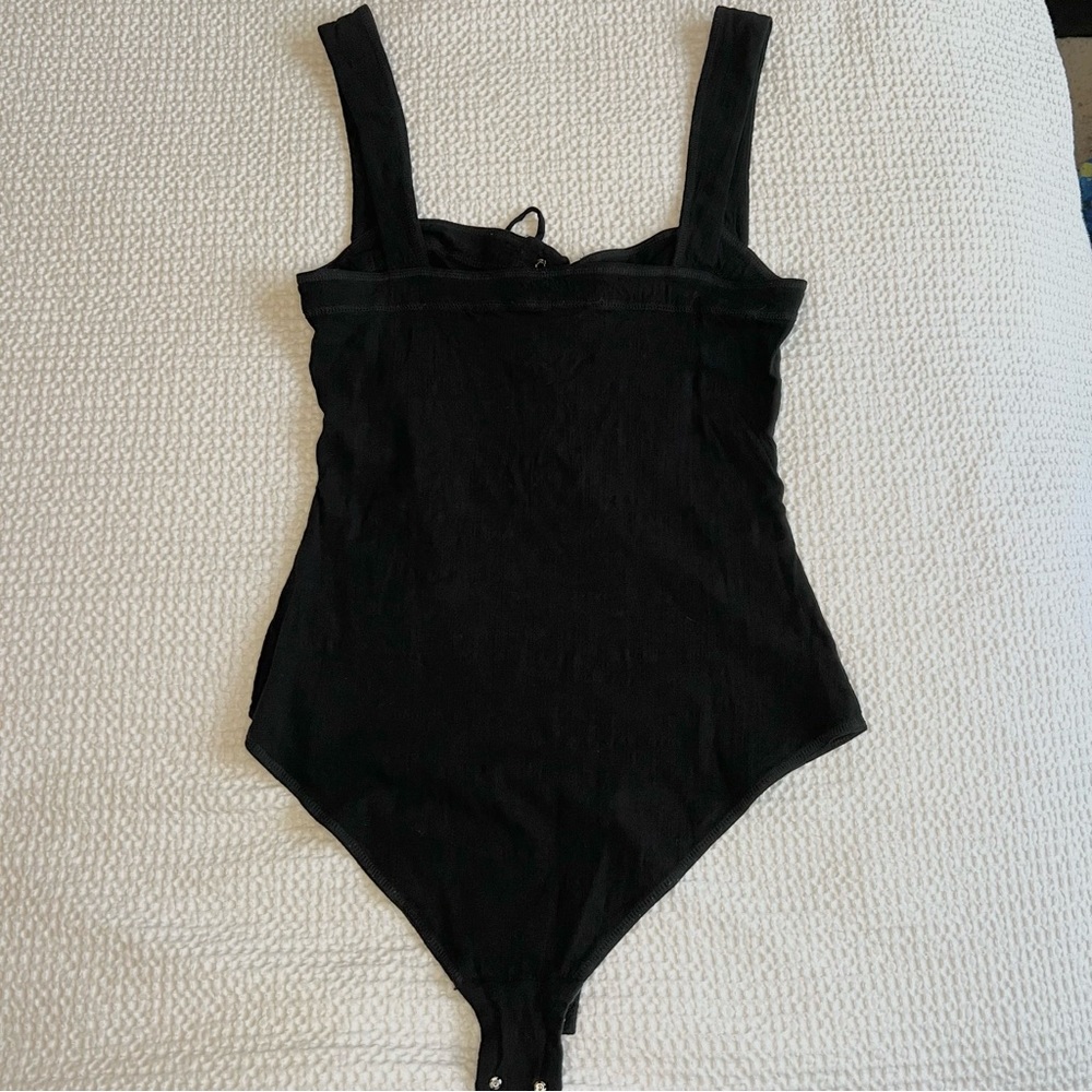 EUC Intimately Free People Philo Lace Up Bodysuit in Black | Size Large - Picture 5 of 5